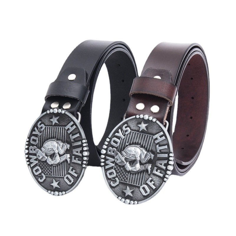 Trendy Play Boy Can Customize The National Flag Pattern Oval Shape Fashion All-Match Automatic Belt Buckle
