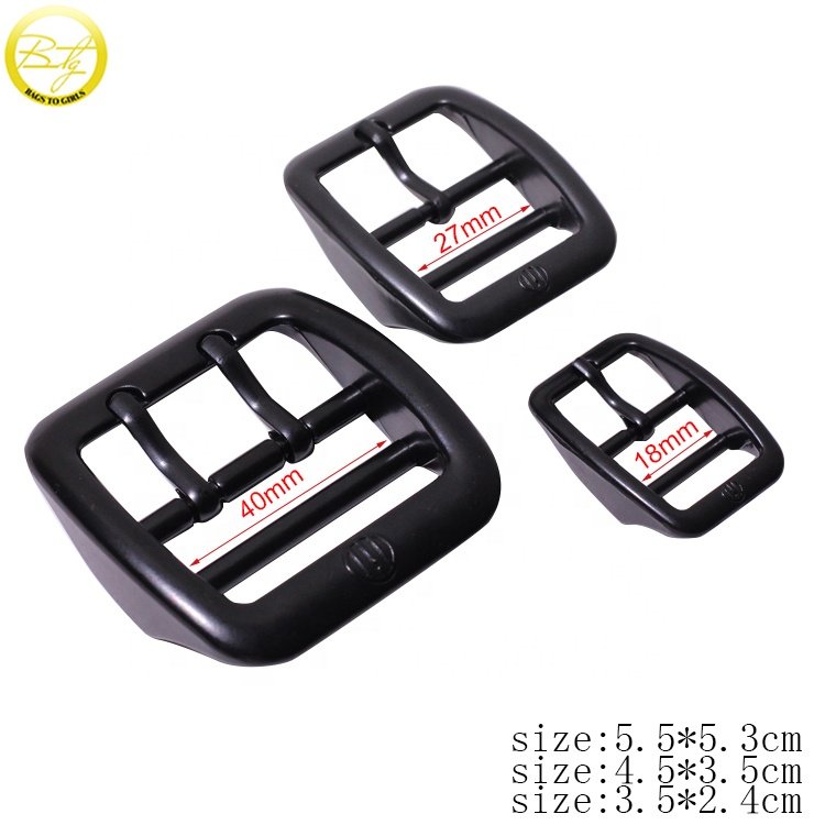 High quality handbags accessories zinc alloy belt hardware double pin buckle adjuster for luggage straps