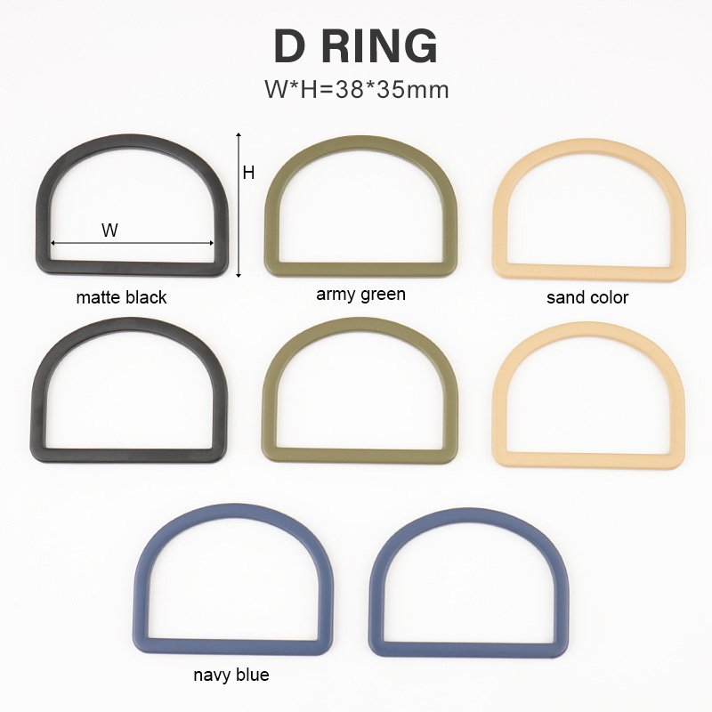 Handbag Hardware Wholesale 1.5" Metal D Ring Clasp 38mm D Shape Loop Buckle Custom Color D Ring Buckle for Bag Luggage Lanyard