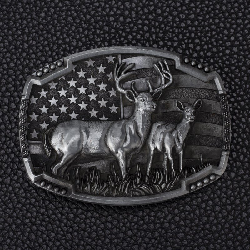Personalized Western Cowboys Belt Buckle Protect Wild Animals Deers Belt Buckles Zinc Alloy Belt Buckle for Men