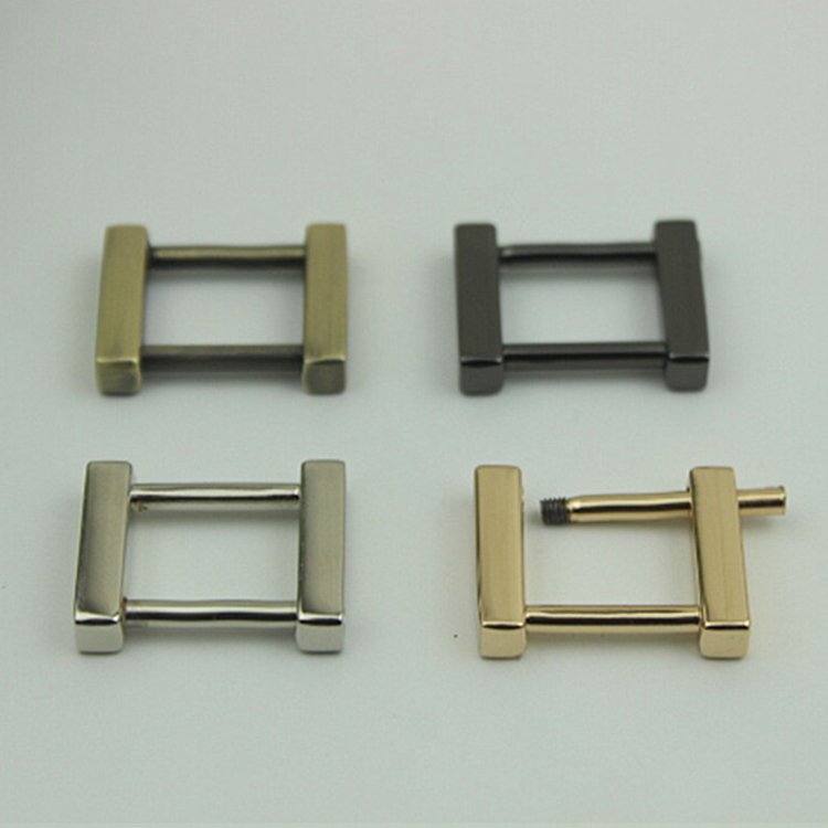 Wholesale bag accessories leather hardware metal square wire buckles strap adjustable buckle metal slide buckles with screw