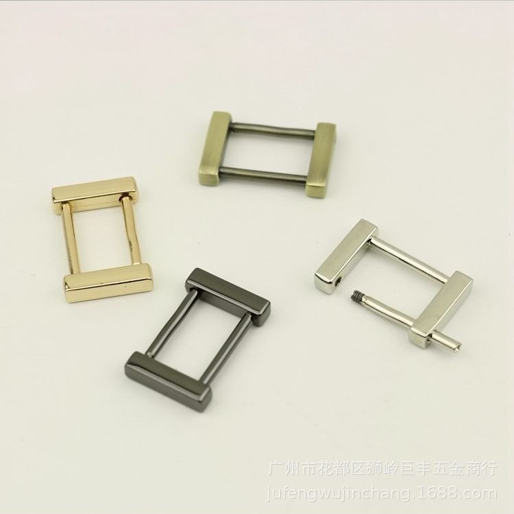 Wholesale bag accessories leather hardware metal square wire buckles strap adjustable buckle metal slide buckles with screw