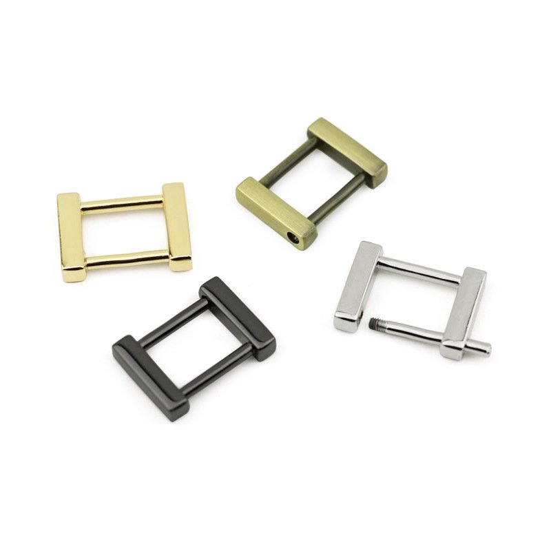 Wholesale bag accessories leather hardware metal square wire buckles strap adjustable buckle metal slide buckles with screw