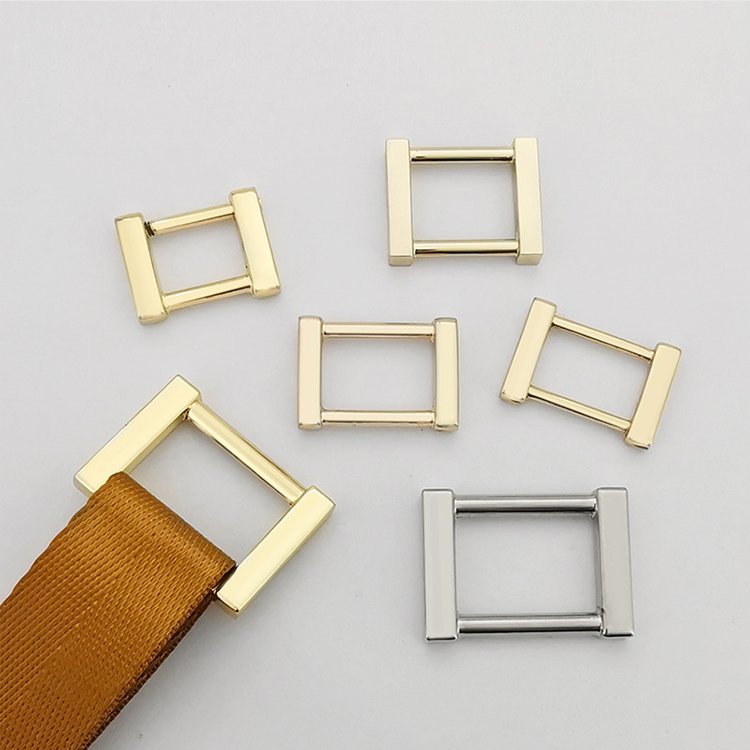 Wholesale bag accessories leather hardware metal square wire buckles strap adjustable buckle metal slide buckles with screw