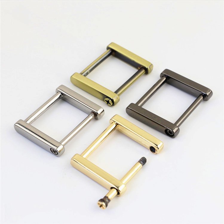 Wholesale bag accessories leather hardware metal square wire buckles strap adjustable buckle metal slide buckles with screw