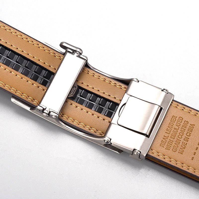 Wholesale European And American Genuine Leather Belt Business Alloy Automatic Buckle Leather Belt For Men