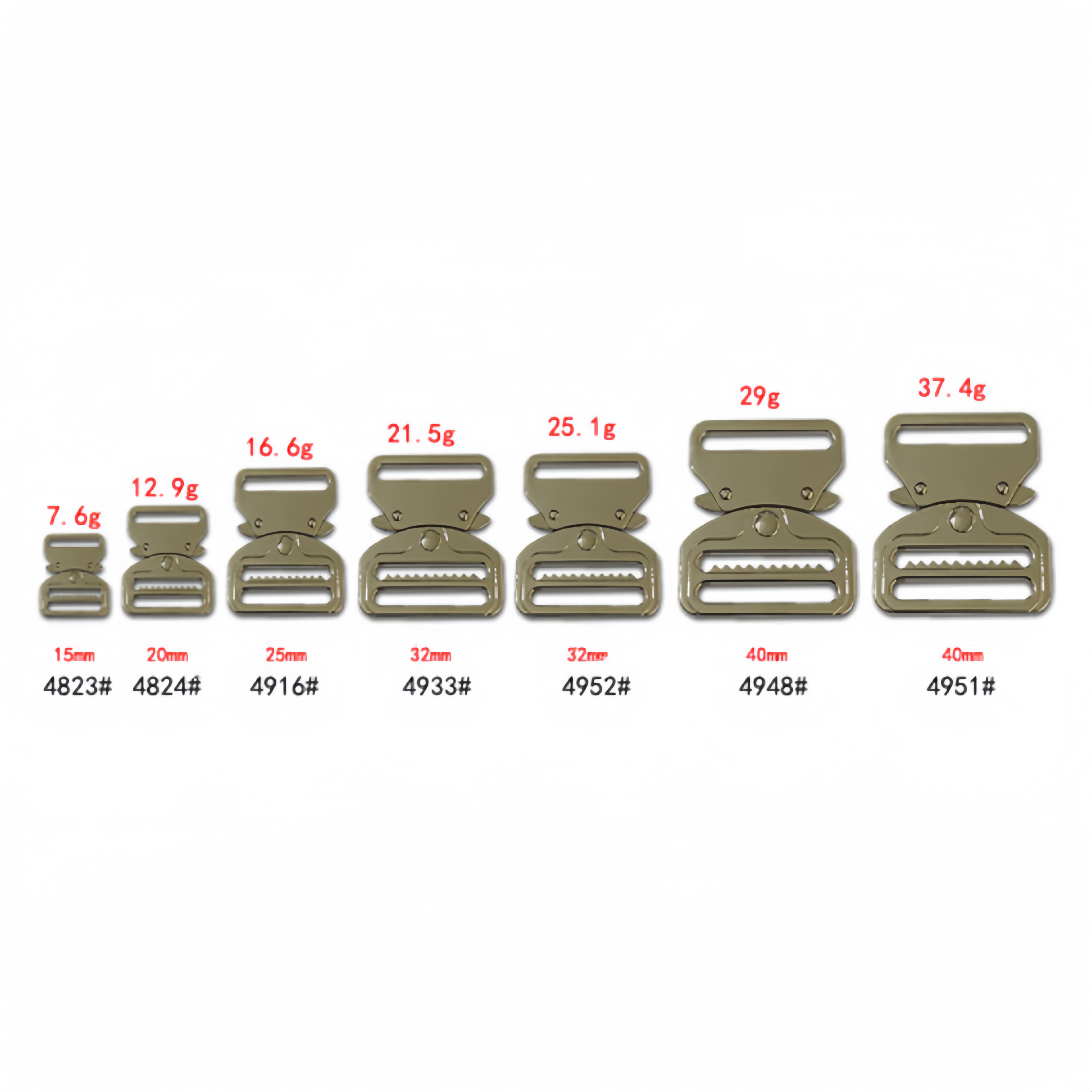 20mm 4824 High Quality Custom Saddlery Buckle Large Golden Shell Buckle for Male Zinc Alloy Quick Shackle for Bag Strap