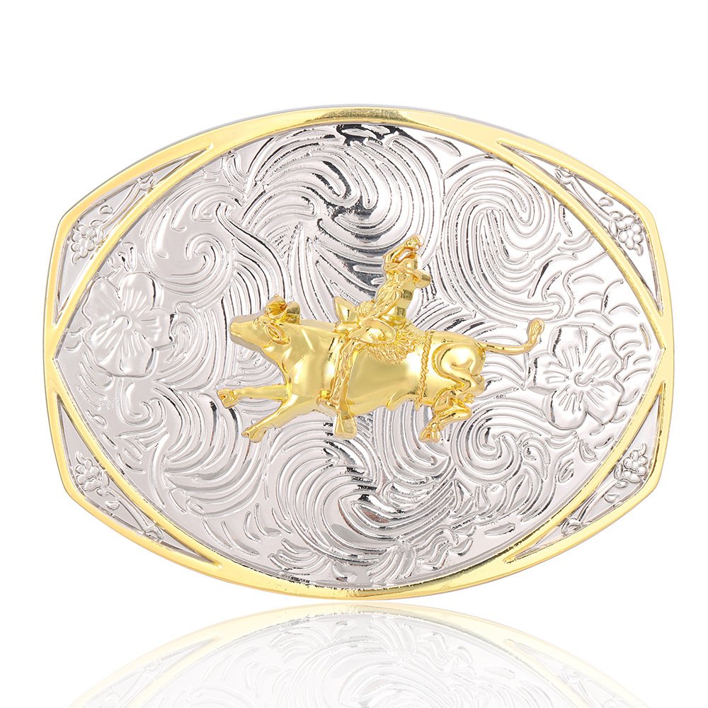 2024 fashion style Western cowboy Classic horse retro pattern woven cross manufacturers Custom LOGO belt buckle for men