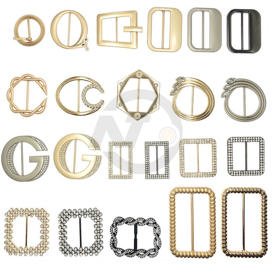 Adjust Tri-glide Pin Buckle Belt Strap Diamond Button Triglides Slider Buckle