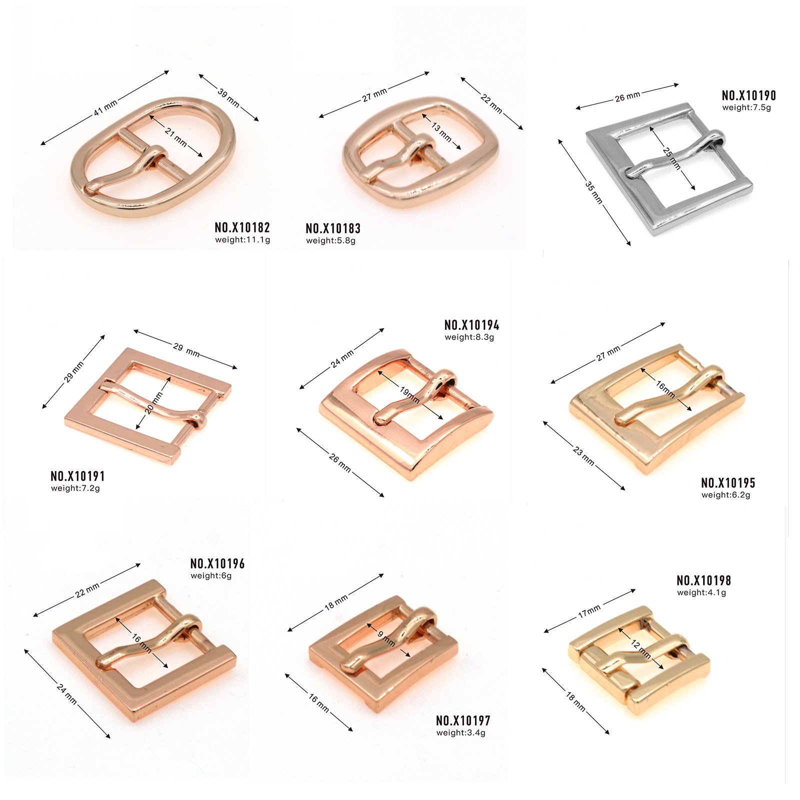 High Quality Customized luggage metal female bag shoulder strap belt adjustment pin buckle D ring clothing accessories