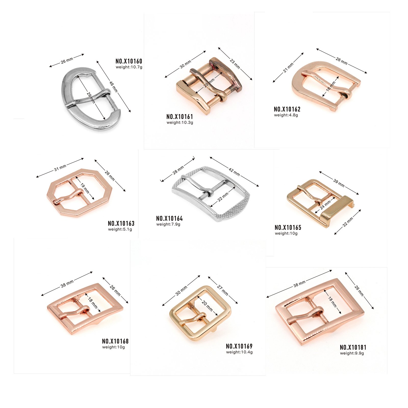 High Quality Customized luggage metal female bag shoulder strap belt adjustment pin buckle D ring clothing accessories