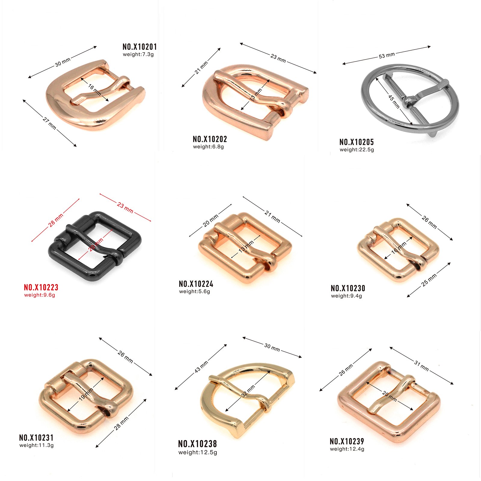 High Quality Customized luggage metal female bag shoulder strap belt adjustment pin buckle D ring clothing accessories