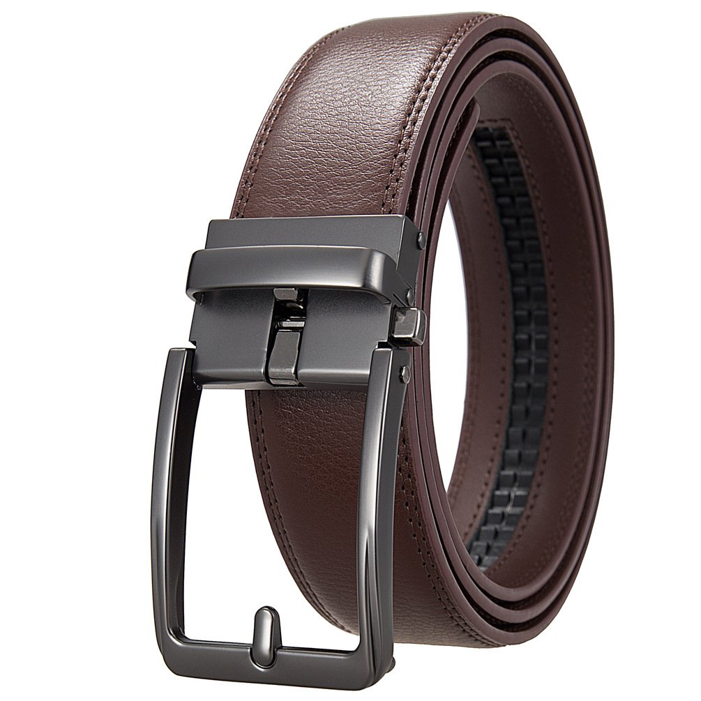 Factory High Quality Business Men's Leather Belt Simple Design Genuine Leather Belt Automatic Buckle Cowhide Leather Belts