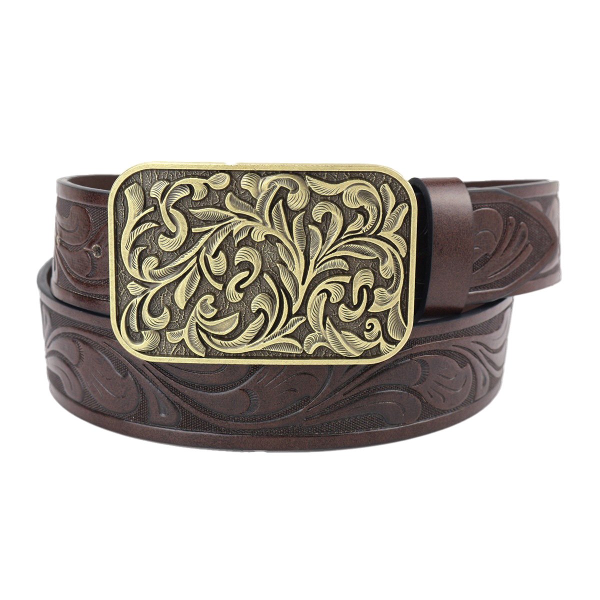 Factory Western denim pu leather belt with large needle buckle trendy retro youth Retro men's punk PU belt customized logo