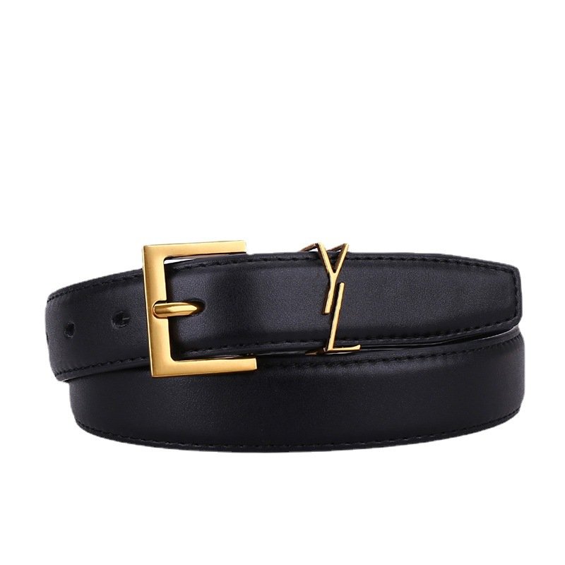Women's leather needle buckle retro vintage belt large brand cowhide belt designer versatile casual ladies belt
