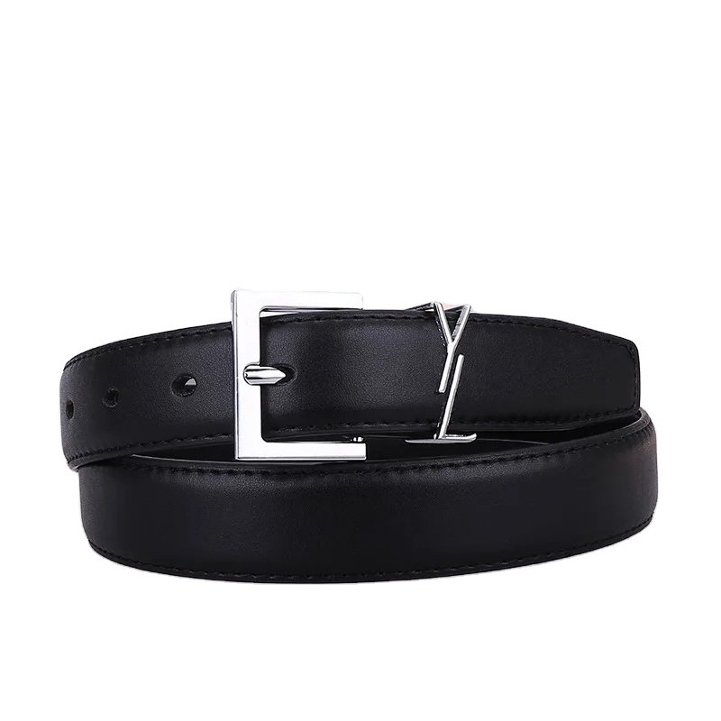 Women's leather needle buckle retro vintage belt large brand cowhide belt designer versatile casual ladies belt