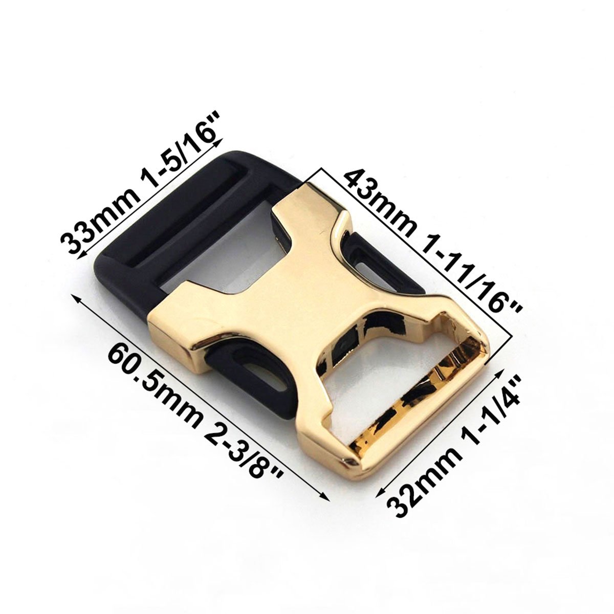 Cloxy 26mm Webbing Black Durable Quick Release Plastic Buckle for Dog Collar Harness Alloy Plastic Side Release Buckle