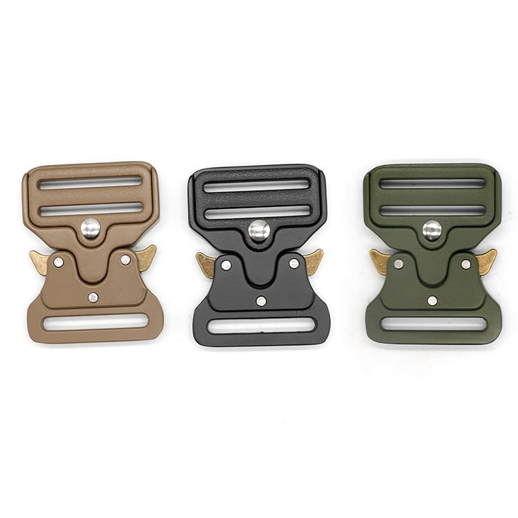 Custom Logo 25mm 38mm 50mm Zinc Alloy Adjustable Men's Tactical Nylon Belt Buckle Side Release Metal Tactical Buckle
