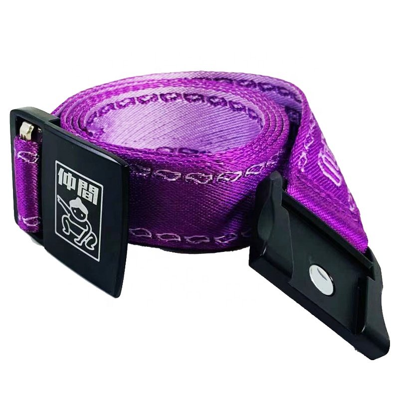 Small MOQ Custom Logo Nylon Jacquard Webbing Belt Men Outdoor Tactical Belt Fabric Durable Polyester Belt With Metal Buckle