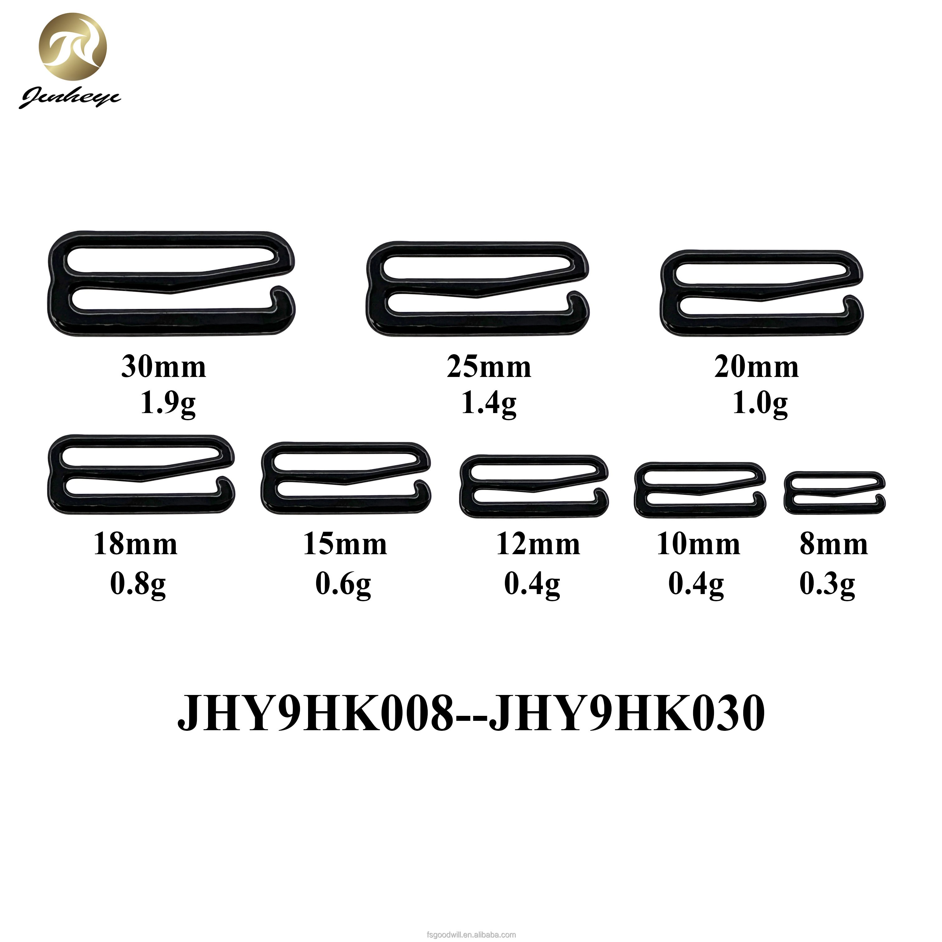 8/10/12/15/18/20/25/30 /32/38/45MM 9 Shape Black G hook Buckle For Bra Underwear Bikini