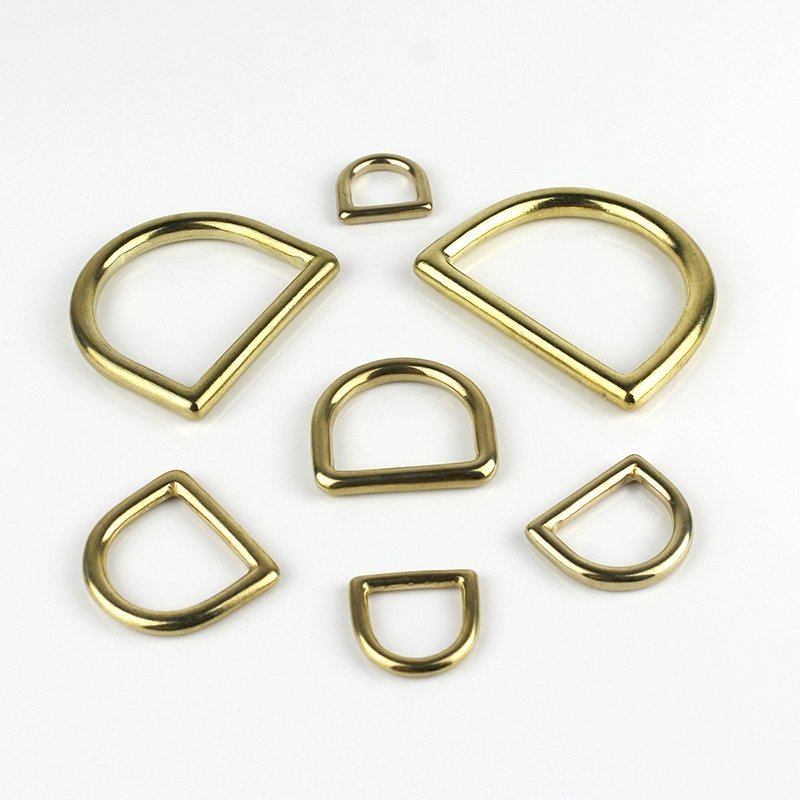Solid Brass Cast D Ring for Leather Craft Bag Luggage Strap Webbing Saddle Pet Dog Collar Harness Buckle Hardware Accessories