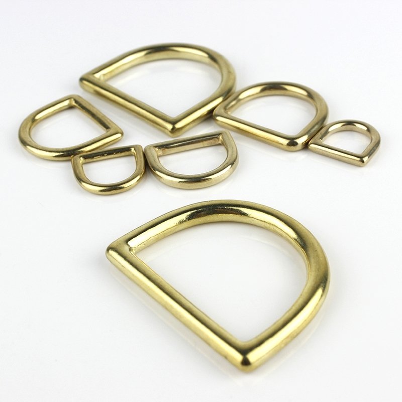 Solid Brass Cast D Ring for Leather Craft Bag Luggage Strap Webbing Saddle Pet Dog Collar Harness Buckle Hardware Accessories