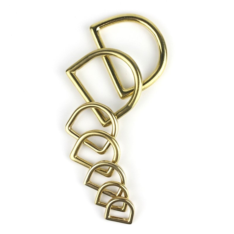 Solid Brass Cast D Ring for Leather Craft Bag Luggage Strap Webbing Saddle Pet Dog Collar Harness Buckle Hardware Accessories