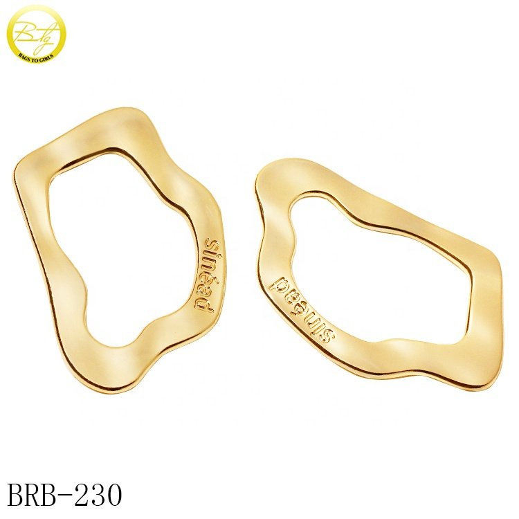 Custom gold name lingerie ring slider buckle zinc alloy swimwear hardware metal adjuster straps buckles for bikini
