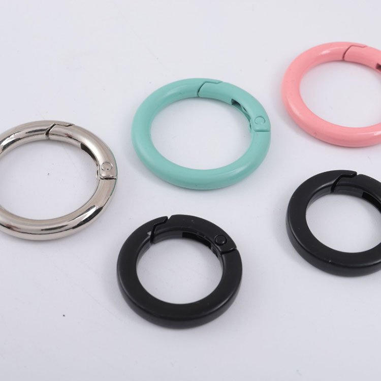 Zinc Alloy Spring Ring Open Ring Key Luggage Webbing round Buckle Metal Iron Ring-Bag Parts & Accessories wholesale