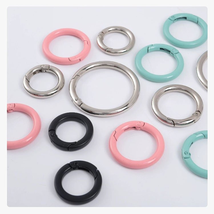 Zinc Alloy Spring Ring Open Ring Key Luggage Webbing round Buckle Metal Iron Ring-Bag Parts & Accessories wholesale