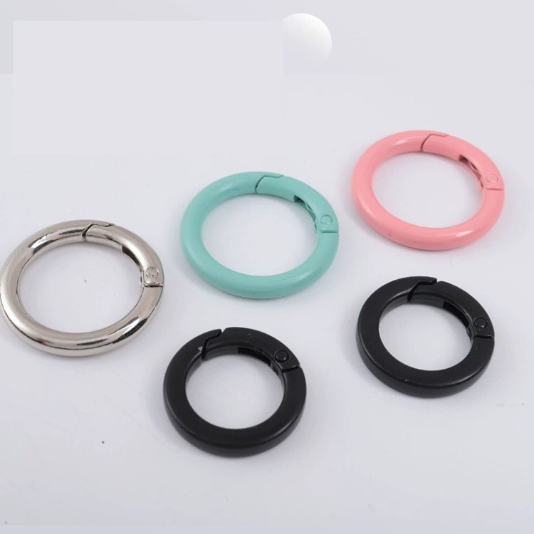 Zinc Alloy Spring Ring Open Ring Key Luggage Webbing round Buckle Metal Iron Ring-Bag Parts & Accessories wholesale