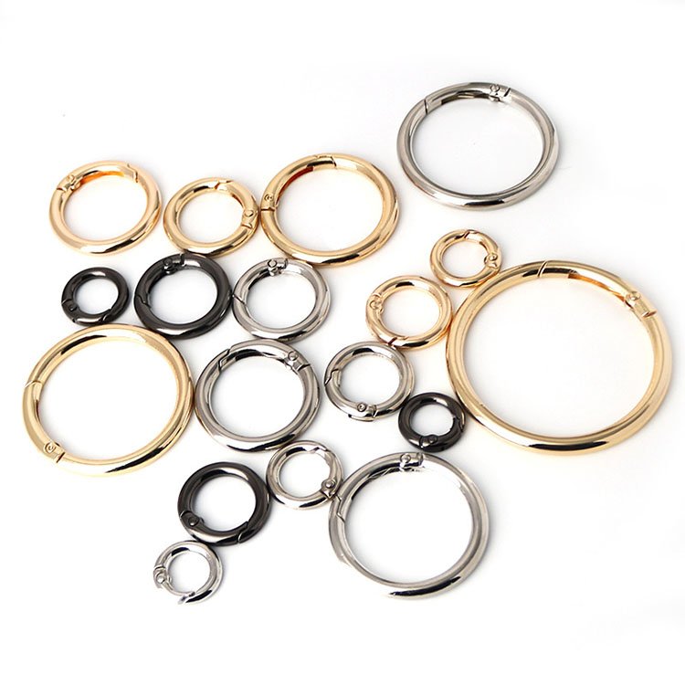 Zinc Alloy Spring Ring Open Ring Key Luggage Webbing round Buckle Metal Iron Ring-Bag Parts & Accessories wholesale