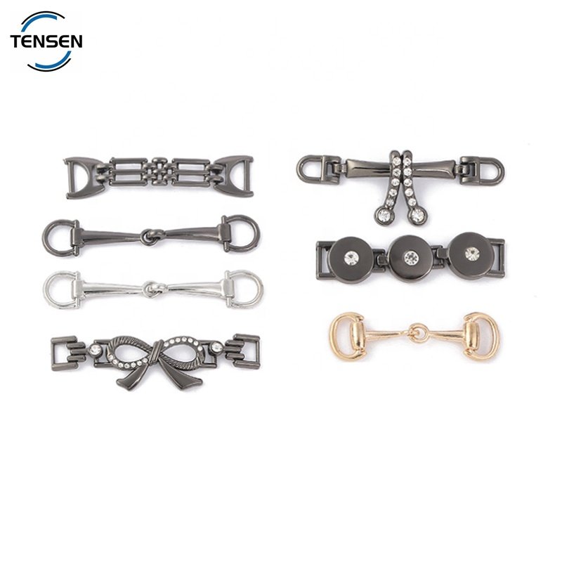Custom engraved logo shoelace buckle chain charms women accessory gold name brand lock sneaker tags