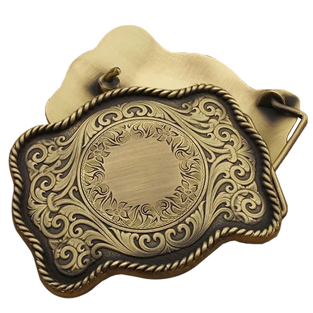 Belt Buckle Custom Manufacturer 3D Gold Brass Emboss Luxury Cowboy Men Western Logo Metal Custom Belt Buckle For Men