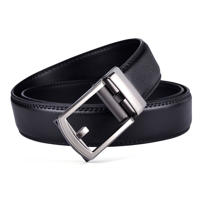 New hot men's automatic leather belt with needle like buckle real leather belt luxury business suit for men