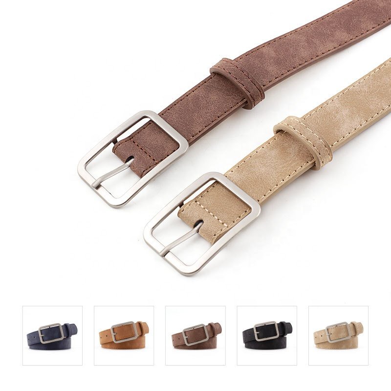 Wholesale Custom Women Fashion Pin Buckle Waist Belts Female Retro PU Leather Ladies Dress Belts Unisex Jeans Pants Belts