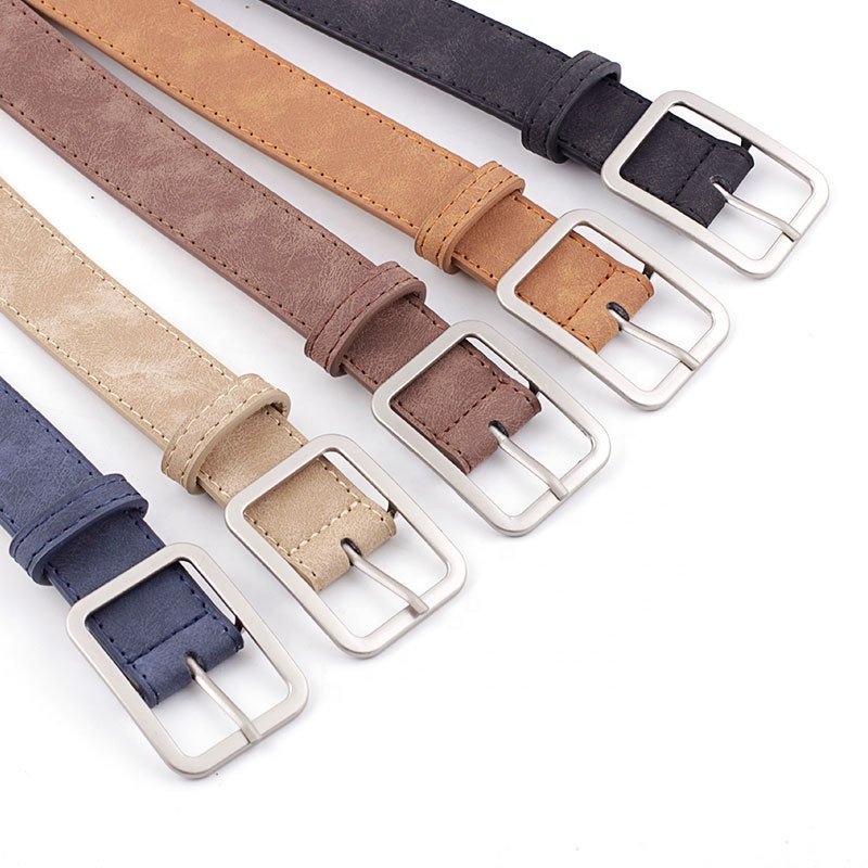 Wholesale Custom Women Fashion Pin Buckle Waist Belts Female Retro PU Leather Ladies Dress Belts Unisex Jeans Pants Belts