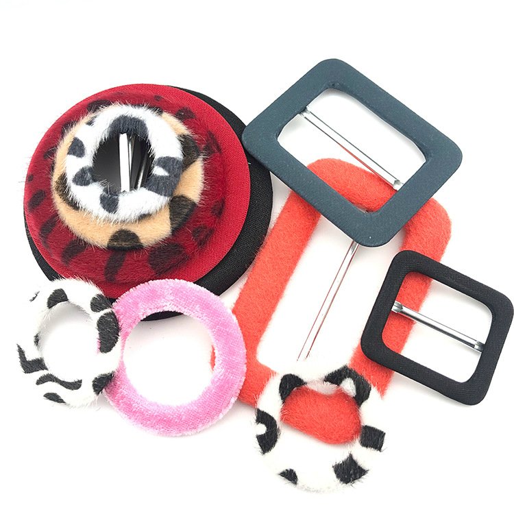 Round rectangular custom leather metal with a pin waterproof belt fabric cover buckle
