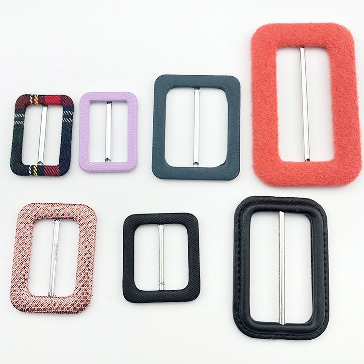 Round rectangular custom leather metal with a pin waterproof belt fabric cover buckle