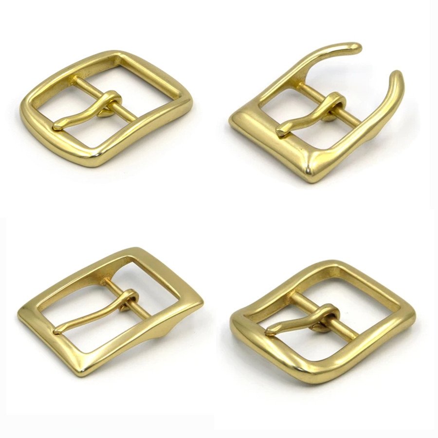 Metal Buckles Supplier Wholesale Copper Single And Double Prong 40 mm brass belt buckles Pin Belt Buckle For Men