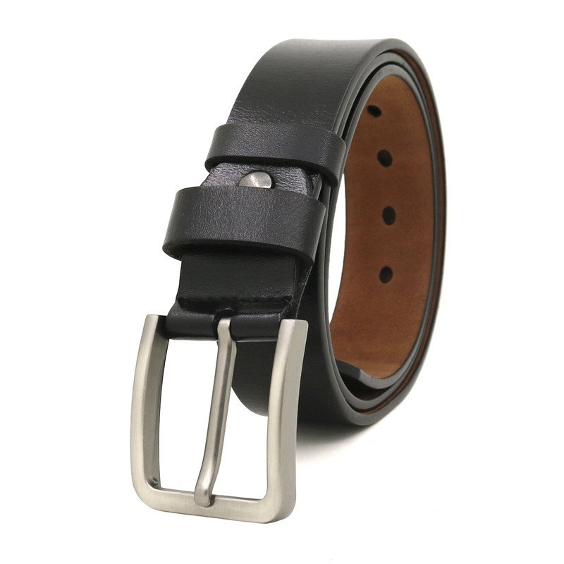 Man Business Cow Leather Snap On Pin Buckle Belts for Men Real Leather Custom Men's Split Genuine Leather Belts