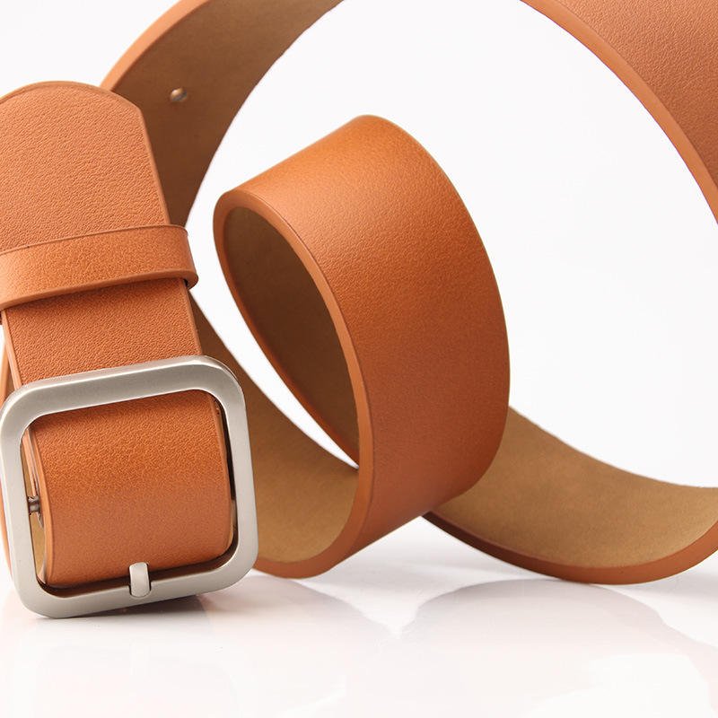 Girls Fashion Simple Leather Strap For Jeans Lady Daily Life Waist Belt With Metal Buckle