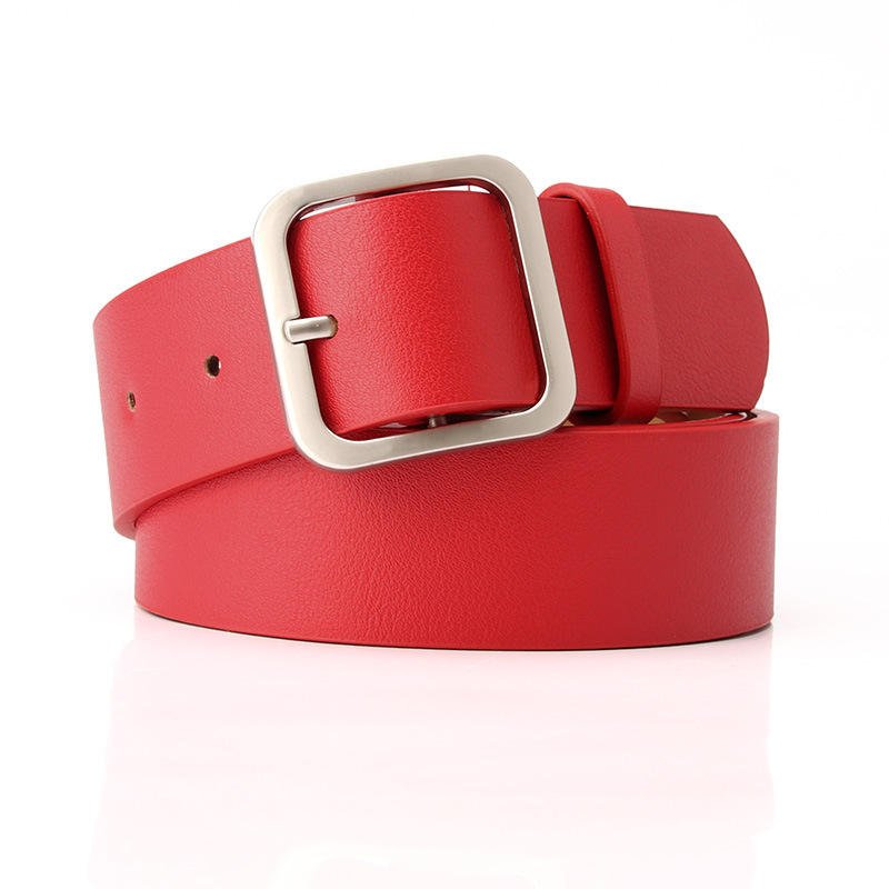 Girls Fashion Simple Leather Strap For Jeans Lady Daily Life Waist Belt With Metal Buckle