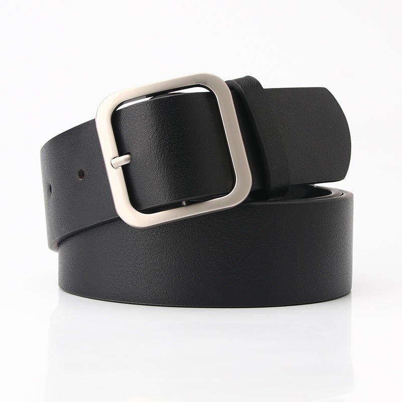 Girls Fashion Simple Leather Strap For Jeans Lady Daily Life Waist Belt With Metal Buckle