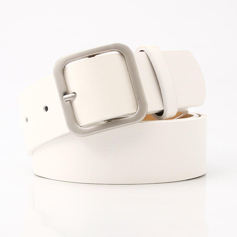 Girls Fashion Simple Leather Strap For Jeans Lady Daily Life Waist Belt With Metal Buckle