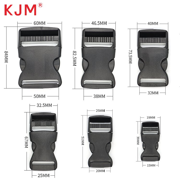 KJM Eco-friendly Side Release Plastic Insert Buckle Clip for Hiking Travel Backpack
