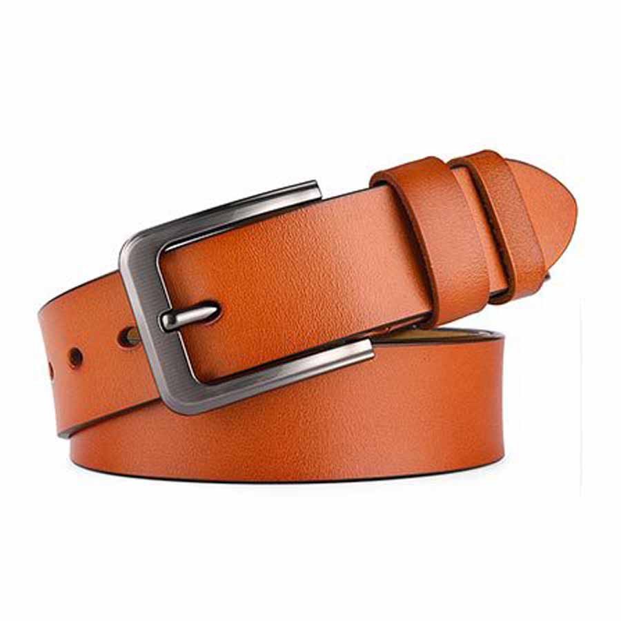 Stock Men's casual belt cowhide leather belt alloy buckle leisure Stylish fashion genuine split leather Tactical belt