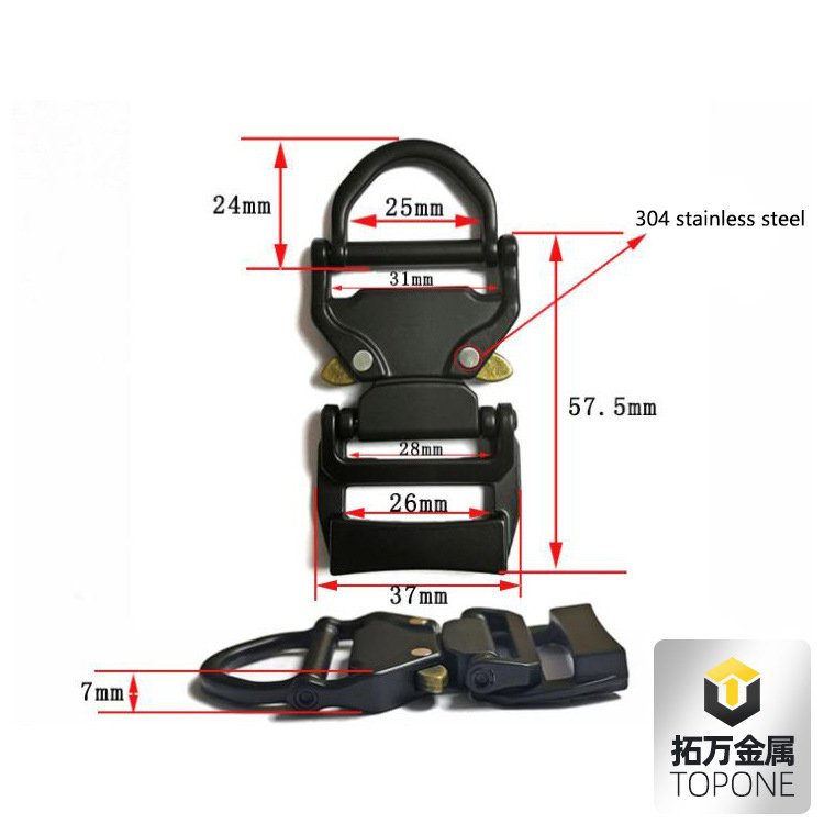 1.2 inch light hardware tactical belt buckle with custom logo light belt tactical belt buckle