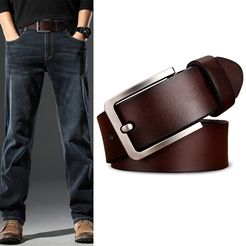 Hot Sale Cowhide Men Belt Genuine Leather Belts Pin Buckle Belt For Men Wholesale