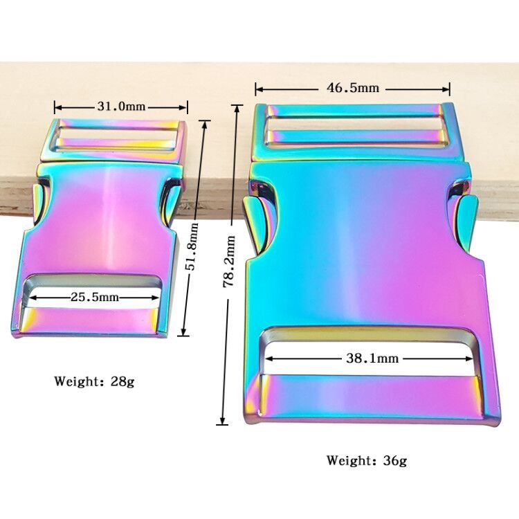 High quality Metal 1 Inch 2 Inch Release Curved Buckle for Straps Side Release Metal Buckle for Handbags